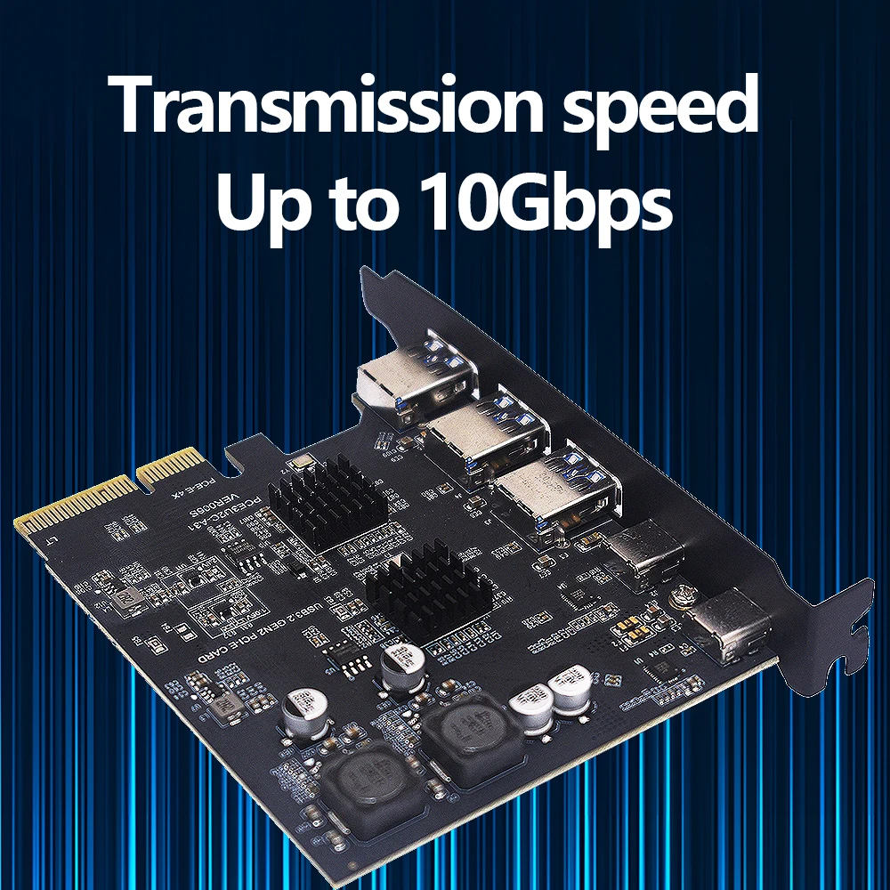 Imagem -04 - Tishric-usb 3.2 Placa de Expansão tipo c Pci Express 4x para 16x Controller Asm3142 Pci Express 4x para 16x 15 Port 10gbps