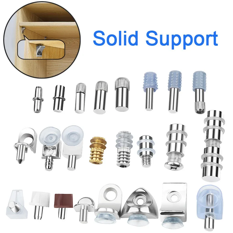 

30/20/8/4Pcs Shelf Studs Pegs with Metal Pin Shelves Support Seperator Fixed Cabinet Cupboard Wooden Furniture Bracket Holder