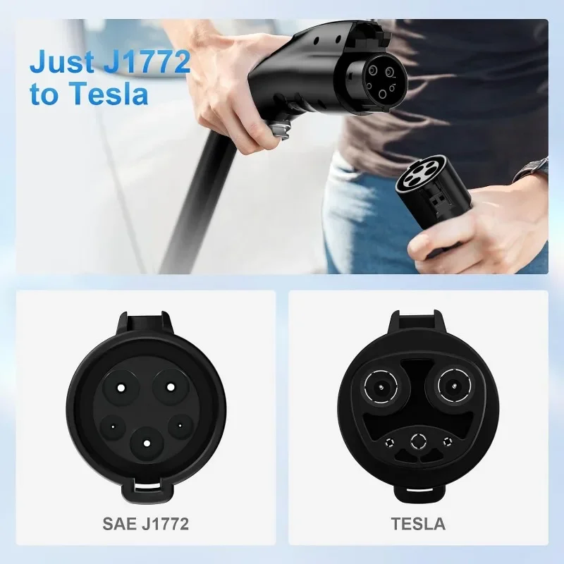 FITMPH-Adaptador de cargador J1772 a Tesla, 80Amp, 240V CA, J1772 para Modelo 3 Y X S, J1772 SAE, solo para Tesla