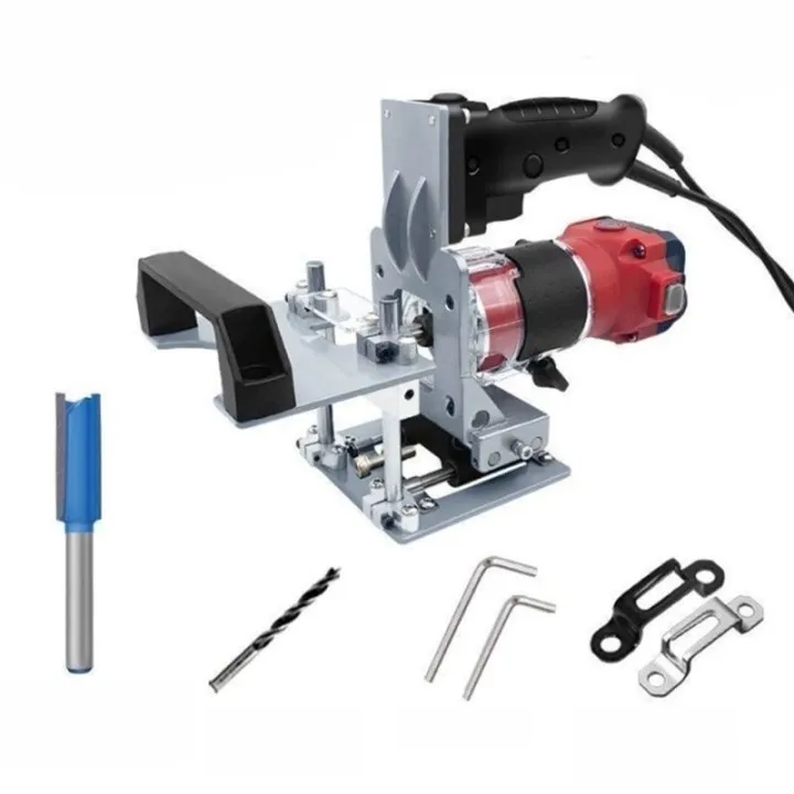 Handheld Woodworking Slotting Machine 2 in 1 Connector Trimmer Bracket Fast Positioning Machinery Electric Slotting Machine