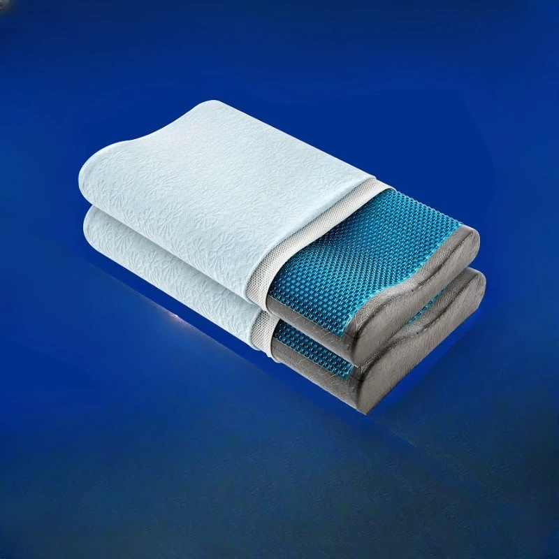 Gel pillow to protect the spine and help sleep, household cotton pillow core, adult low neck pillow
