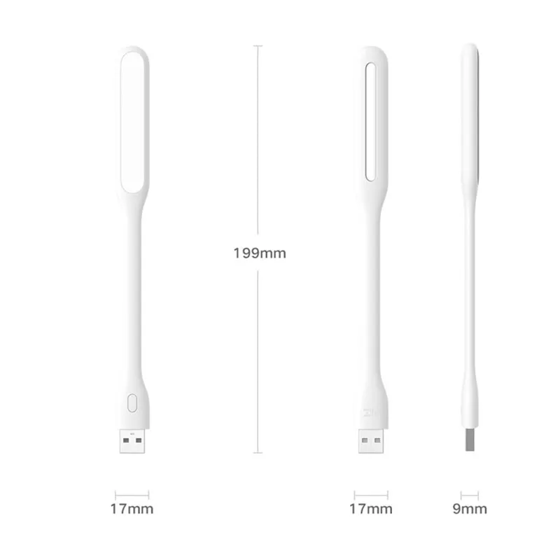 Original xiaomi zmi usb led luz portátil 5v 1.2w de poupança de energia lâmpada led para banco de potência portátil notebook corpo da lâmpada dobrável
