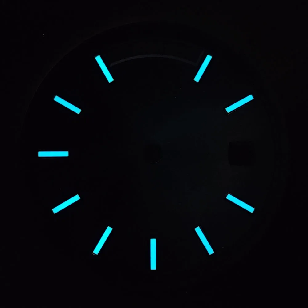 Quadrante da 31 mm di alta qualità adatto per Miyota 8285 Orologio con data e giorno, calendario modificato, display settimanale, numeri romani luminosi blu