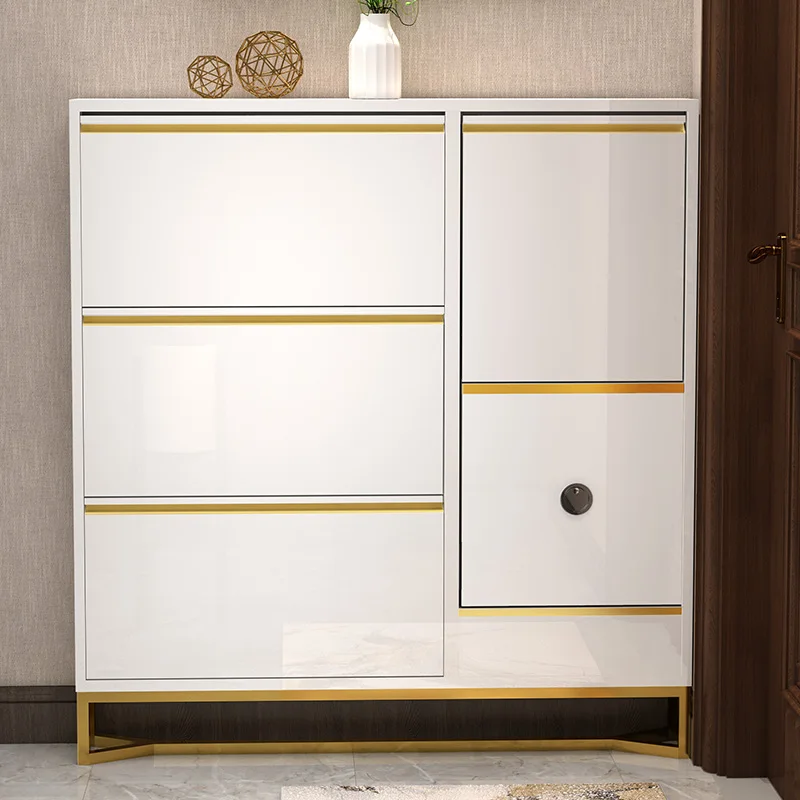 Ultra thin shoe cabinet 15cm,light and luxurious storage,space saving storage,shoe rack,simple flip bucket, and entrance cabinet