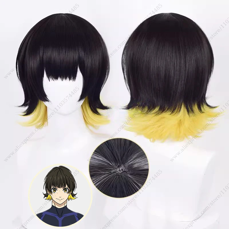 

Парик для косплея аниме Meguru Bachira 36 см, разноцветные термостойкие синтетические парики