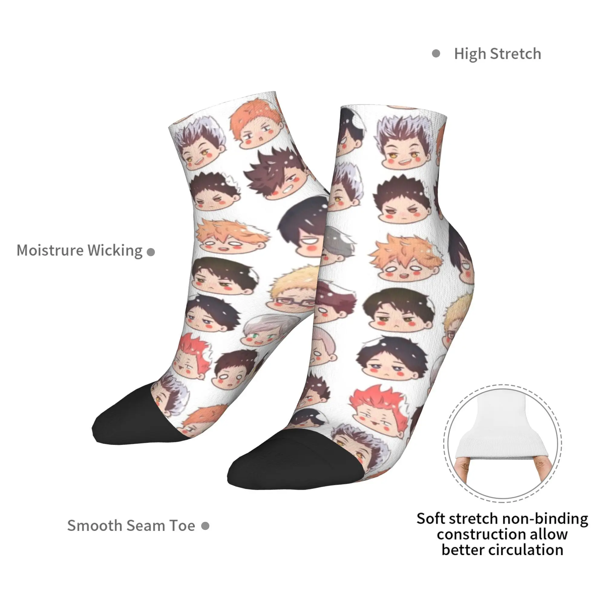 جميع المواسم Haikyuu تشيبي رؤساء الجوارب Harajuku سوبر لينة الرياضة الأوسط جوارب أنبوبية لينة جوارب غير رسمية للرجال النساء الهدايا