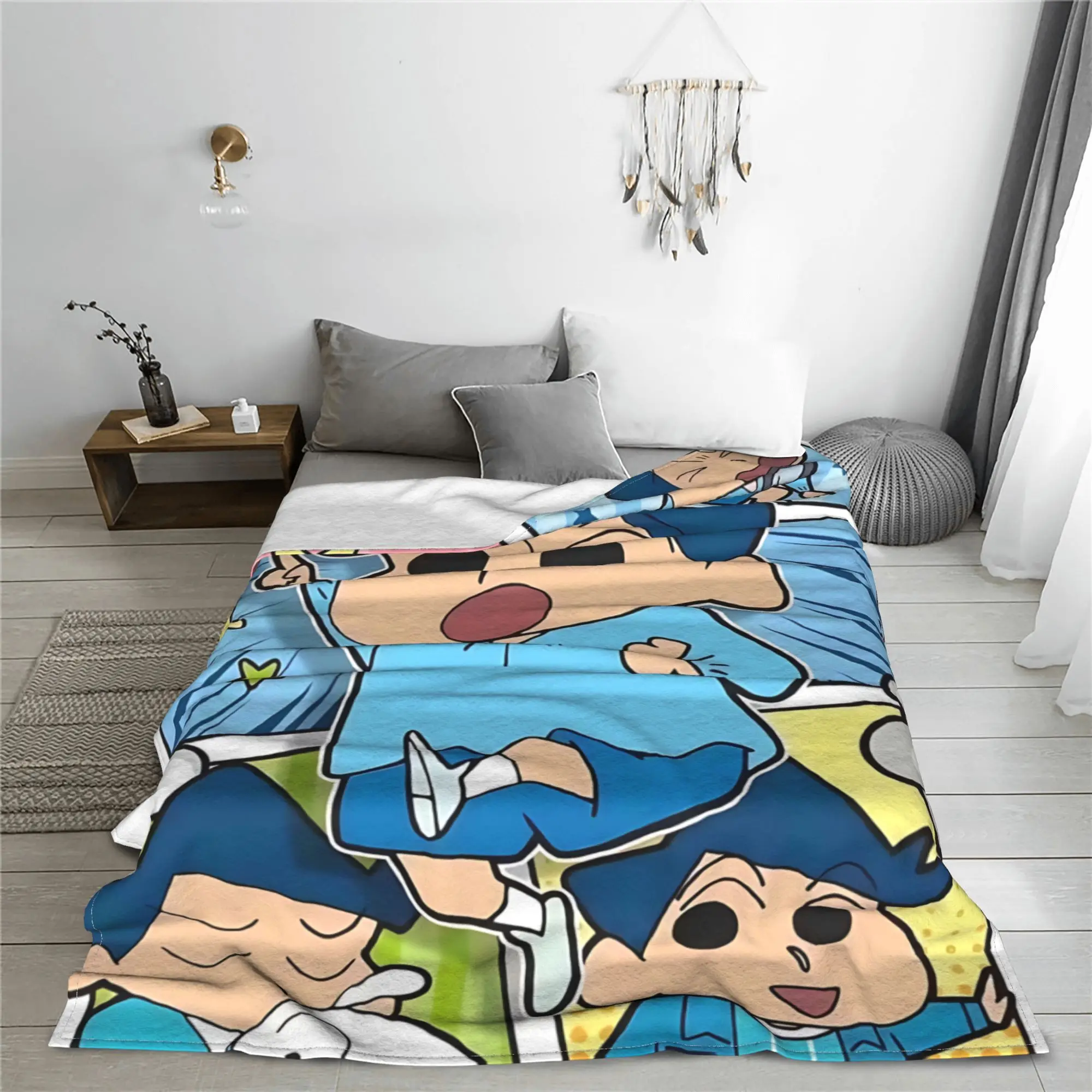 1PC Crayon Shin chans  home room decorations Winter Blankets for Adults Bedding Home Interior Sofa Knee