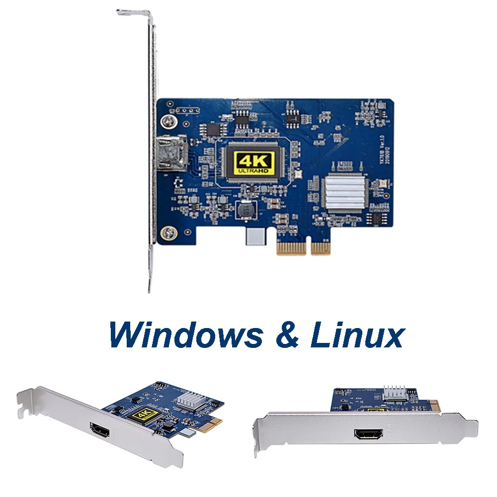 HDMI Capture Card PCIE 4K 30Hz 1080P Live Streaming HD85M HDMI Video Capture Cards Windows Linux OS Driver Free Plug And Play