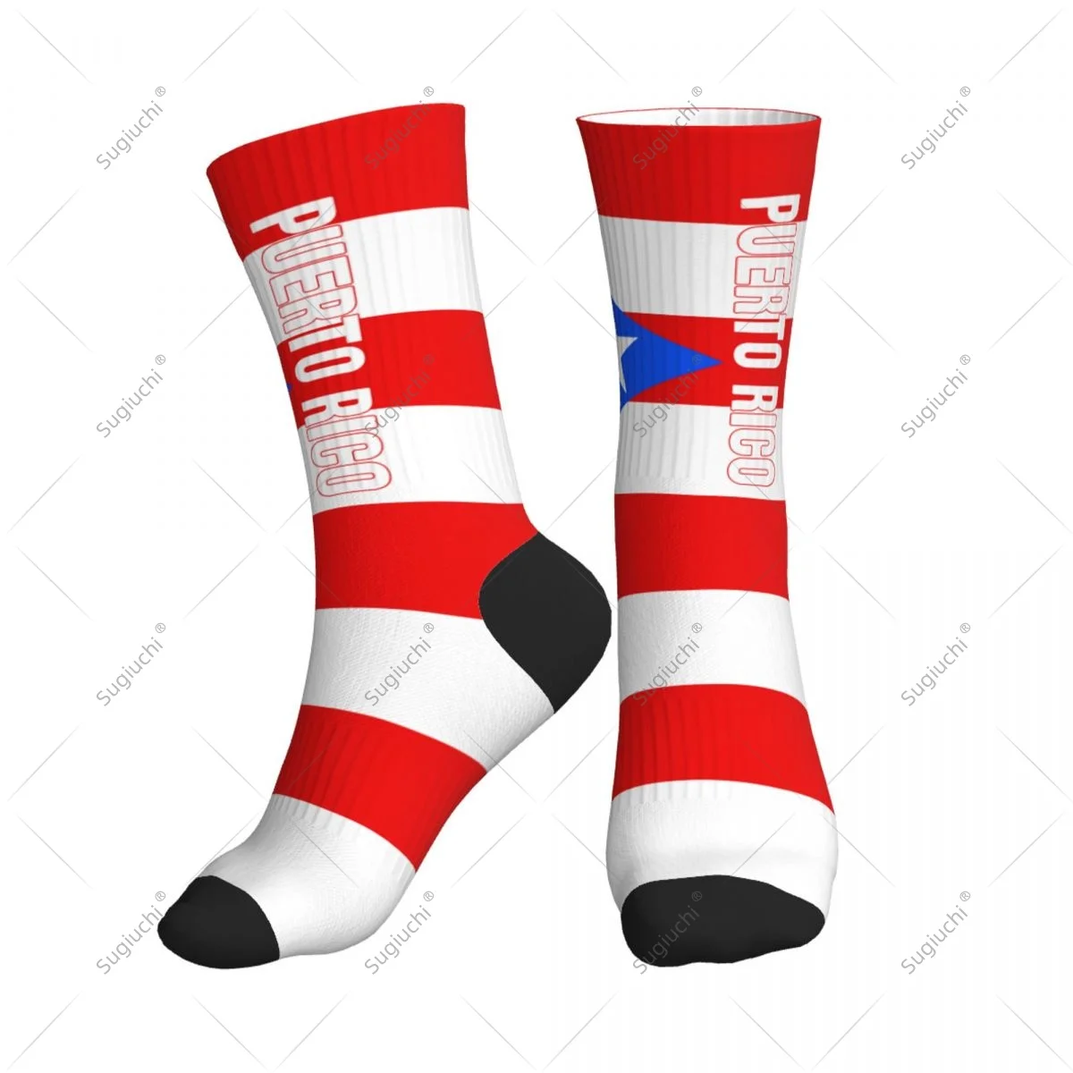 

Полиэстеровые носки до середины икры с 3D принтом флага Пуэрто-Рико для мужчин и женщин, кавайные носки, уличные носки для скейтборда