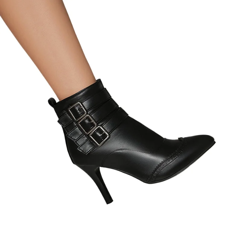 

High quality autumn and winter women's shoes Thin heel womens fashion boots Pointed toe Fashion trend simple and elegant