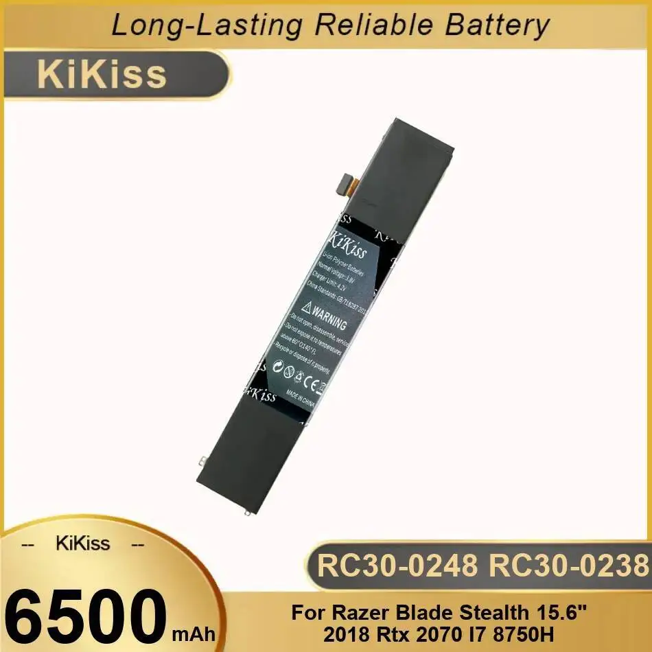 

Reliable Replacement RC30-0248 RC30-0238 6500Mah Laptop Battery For Razer Blade Stealth 15.6 2018 Rtx 2070 I7 8750H