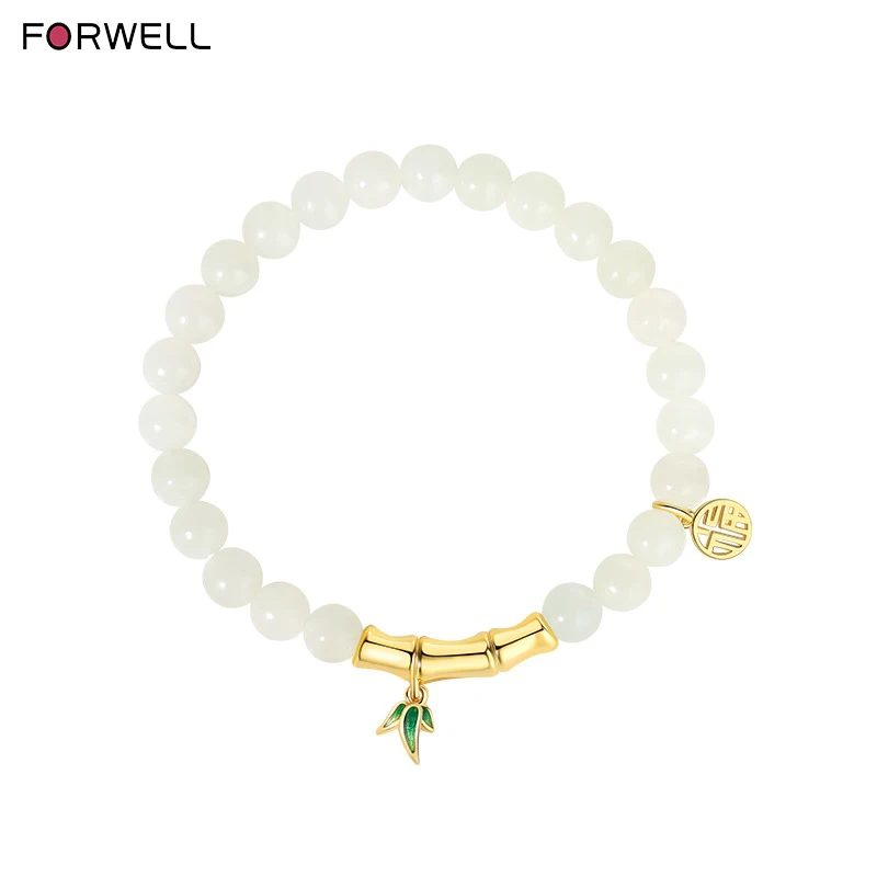 

FORWELL зеленый нефритовый бамбуковый браслет, новая мода, украшение на руку, изысканные ювелирные изделия, подарок для мамы, праздничные подарки