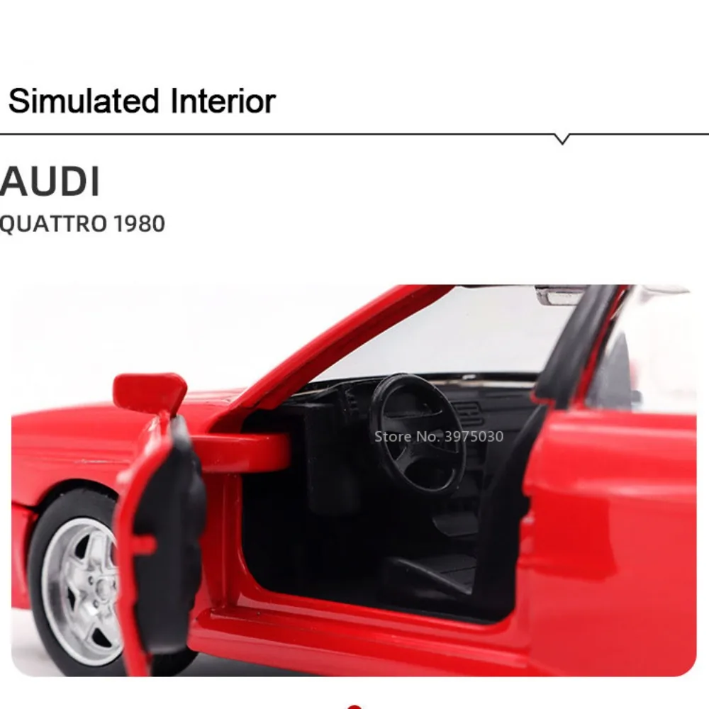 1:36 audi quattro 1980 Legierung Oldtimer Spielzeug Modell hohe Simulation Metall Druckguss Fahrzeug zurückziehen Sammlung Junge Geburtstags geschenk