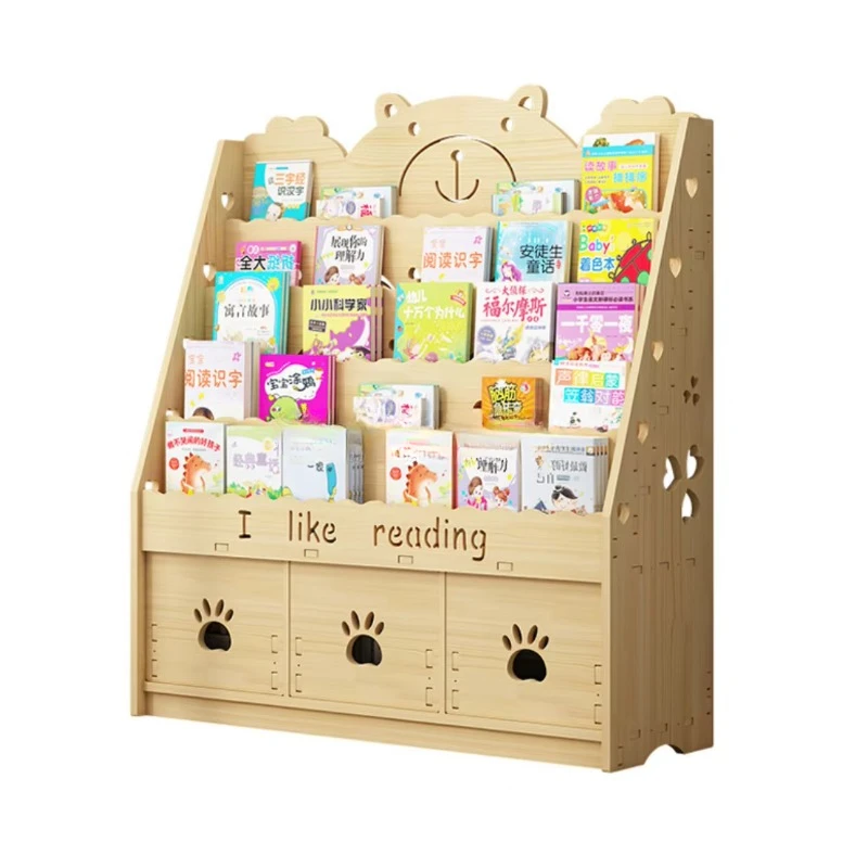 Stylish Kids' Wooden Bookshelf – Ideal for a Children's Bedroom  Durable and Safe Bookcase Made of High-Quality Wood