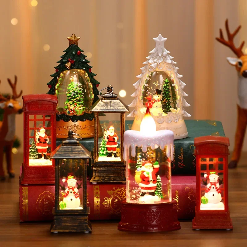 

Christmas Luminous Candle Lights Creative Wind Lights Night Decorations Santa Claus Children Gifts Window Display Decorations