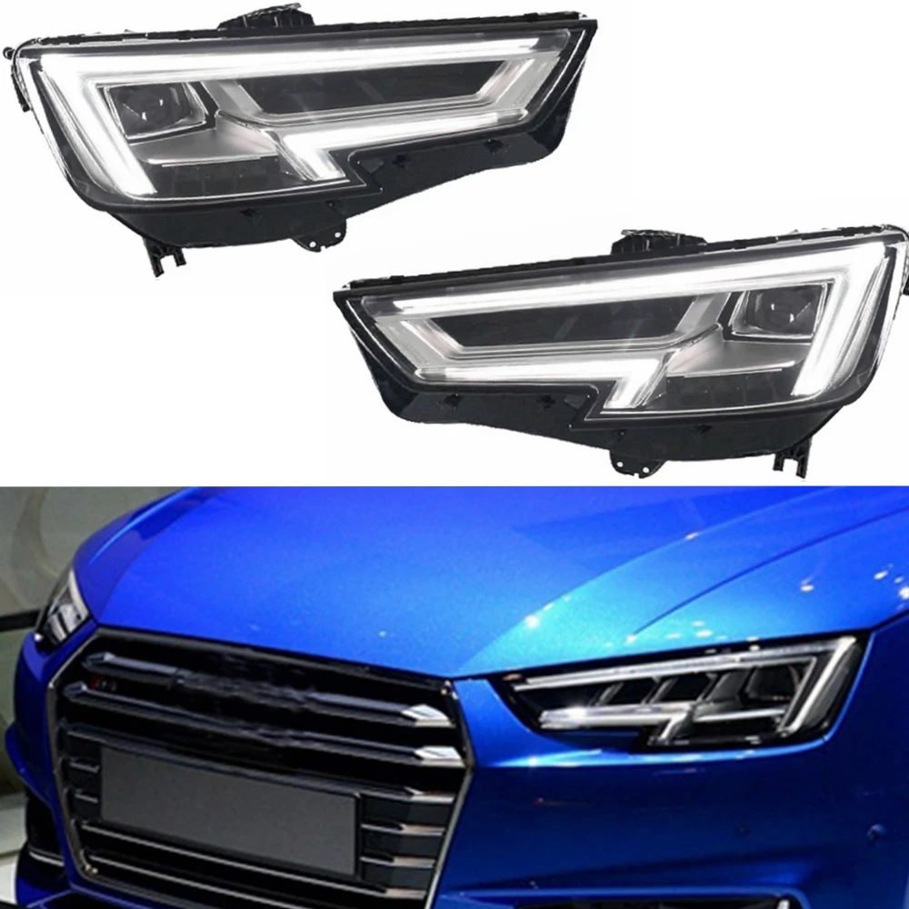 

ROLFES 2x Car Headlight Assembly For Audi A4 B9 2017-2019 A4L RS4 S4 LED DRL Sequential Turn Signal Light Low High Beam Lens