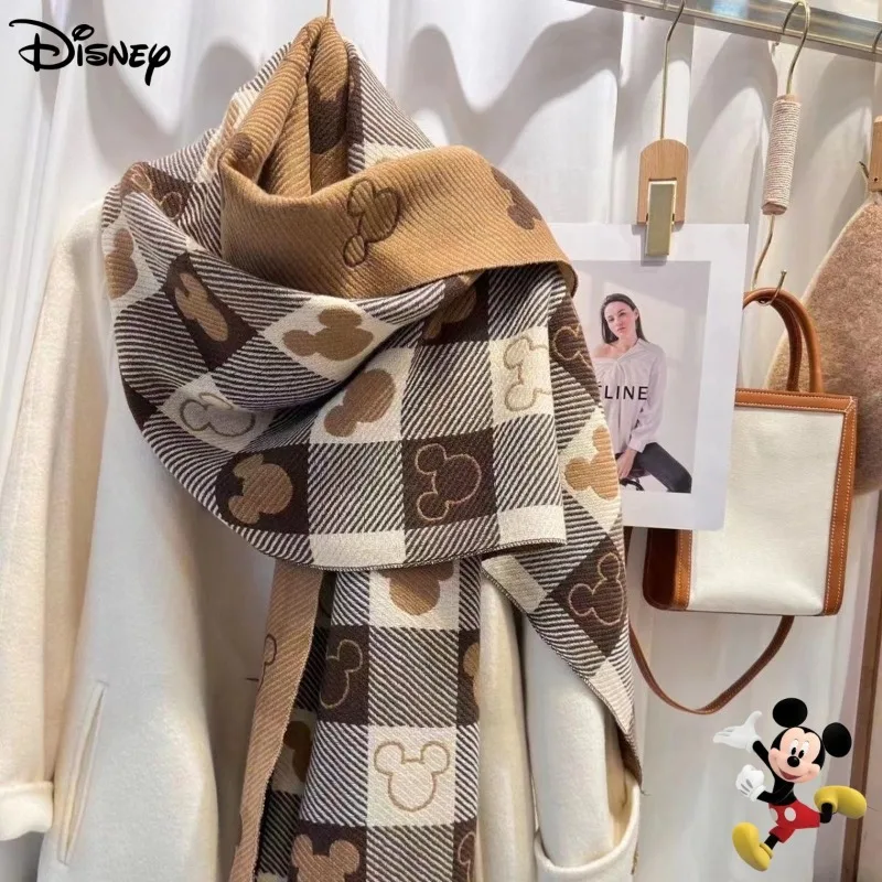 Sciarpa di Topolino carina Disney Cartoon per ragazze, alla moda e versatile per l'autunno e l'inverno, scialle casual caldo e antivento