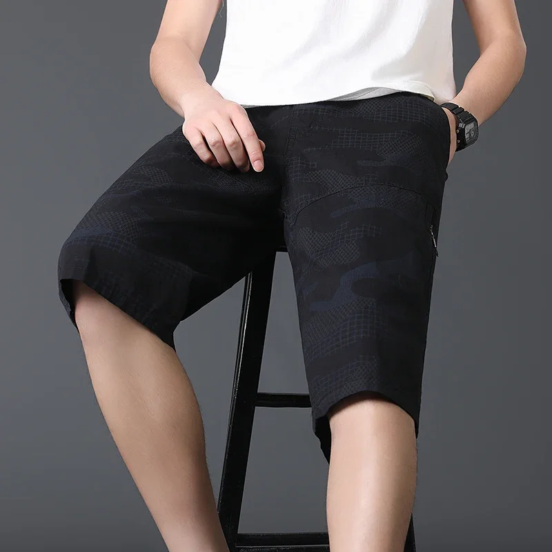 

Mens Cotton Camo Cargo Shorts Multi-Pocket Tactical 5 Inch Work Shorts Outdoor Hiking Casual Pants with Zipper Side FH8895