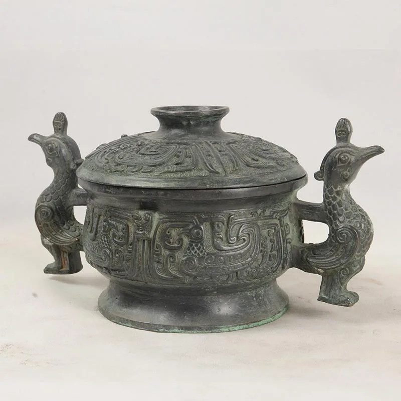 دونغ جي غوي سلالة تشو الغربية منتصف الطقوس الغذائية سفينة العتيقة البرونزية الحرفية بيع المصنع مباشرة بالجملة جمع #1