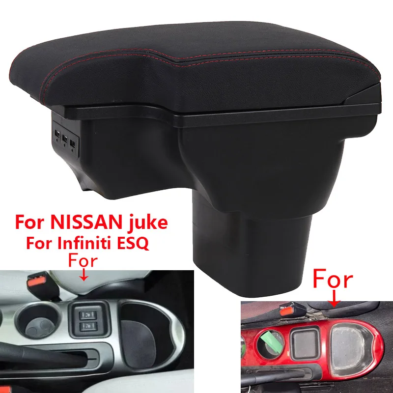 

For NISSAN Juke Armrest box For Infiniti ESQ Car armrest 2010-2019 accessories interior details storage box Retrofit parts USB