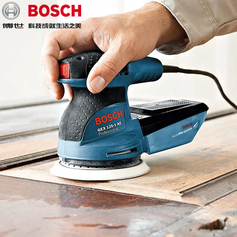 BOSCH GEX 125-1AE 220V Random Orbit Sander 125mm Speed-adjustable Sanding Machine Disc Grinder Eccentric Sander Power Tool view 4