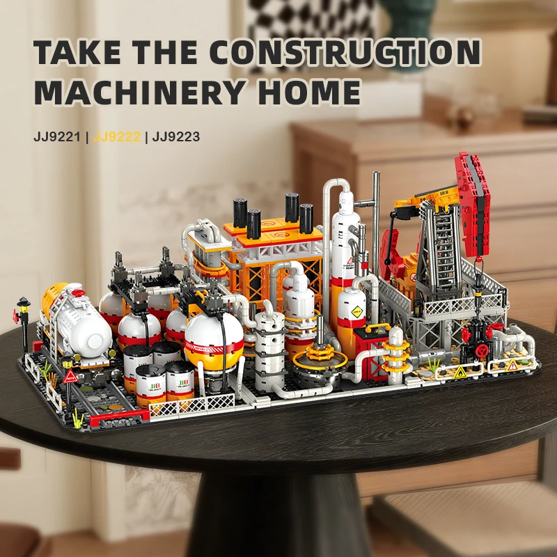 

Oil Pumping Plant Refining Storage Cente Transport Loading Station Bricks DIY Model 3D Building Blocks Idea Toy for Kid Gift
