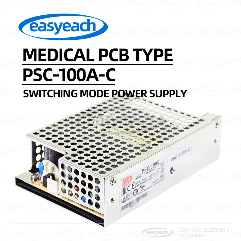 

MEAN WELL Security Power Supply PSC-100A/100B-C 100W 12V/24v Battery Charging UPS Function Case