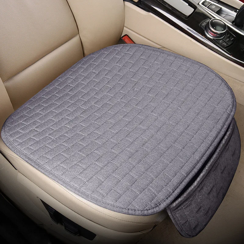 Universal Size Anti-slip Car Seat Cover Car Seat Front Seat Protector Cushion Linen Fabric Car Accessories No Backrest