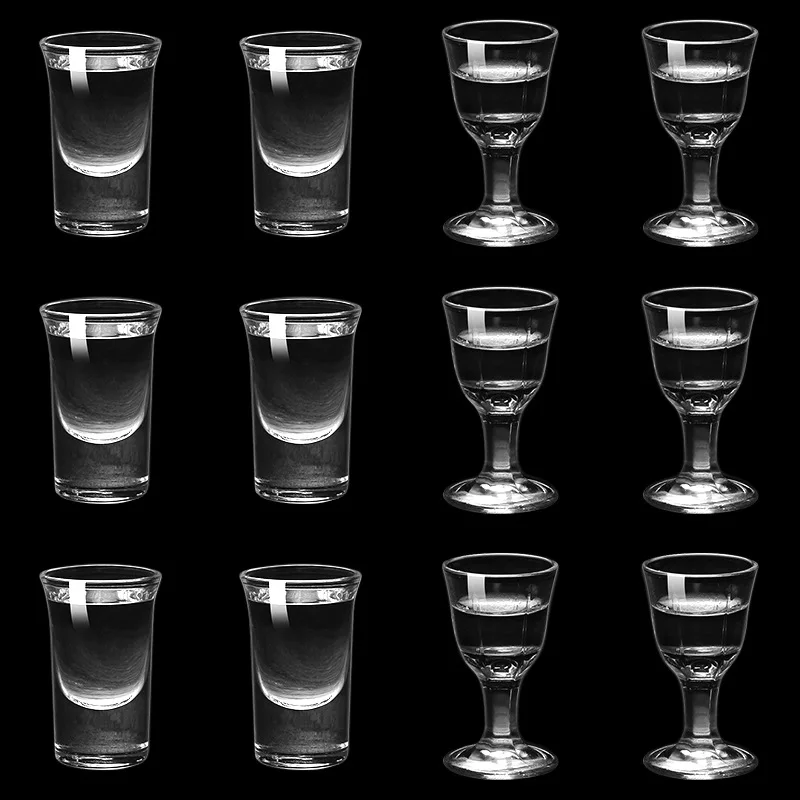 Shot Glass Transparent Glass Bullet Shot Cup Baijiu Small Cups Wild Wine Cups Customized Glass Wine Cup Small Cup