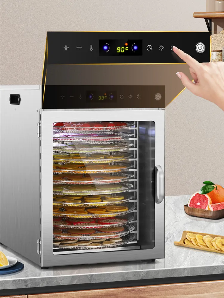 12 layer Food dehydrator Multifunctional Rotation Dryer Fruit Machine 304 Stainless Steel Household And commercial