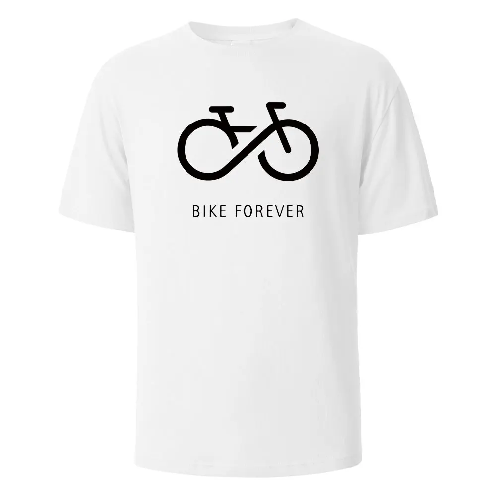 2026 Summer Oversized Graphic Cotton T‑Shirt For Adults Kids Minimal Bike Infinity Chest Print Cycling Sport Short Sleeve Tee