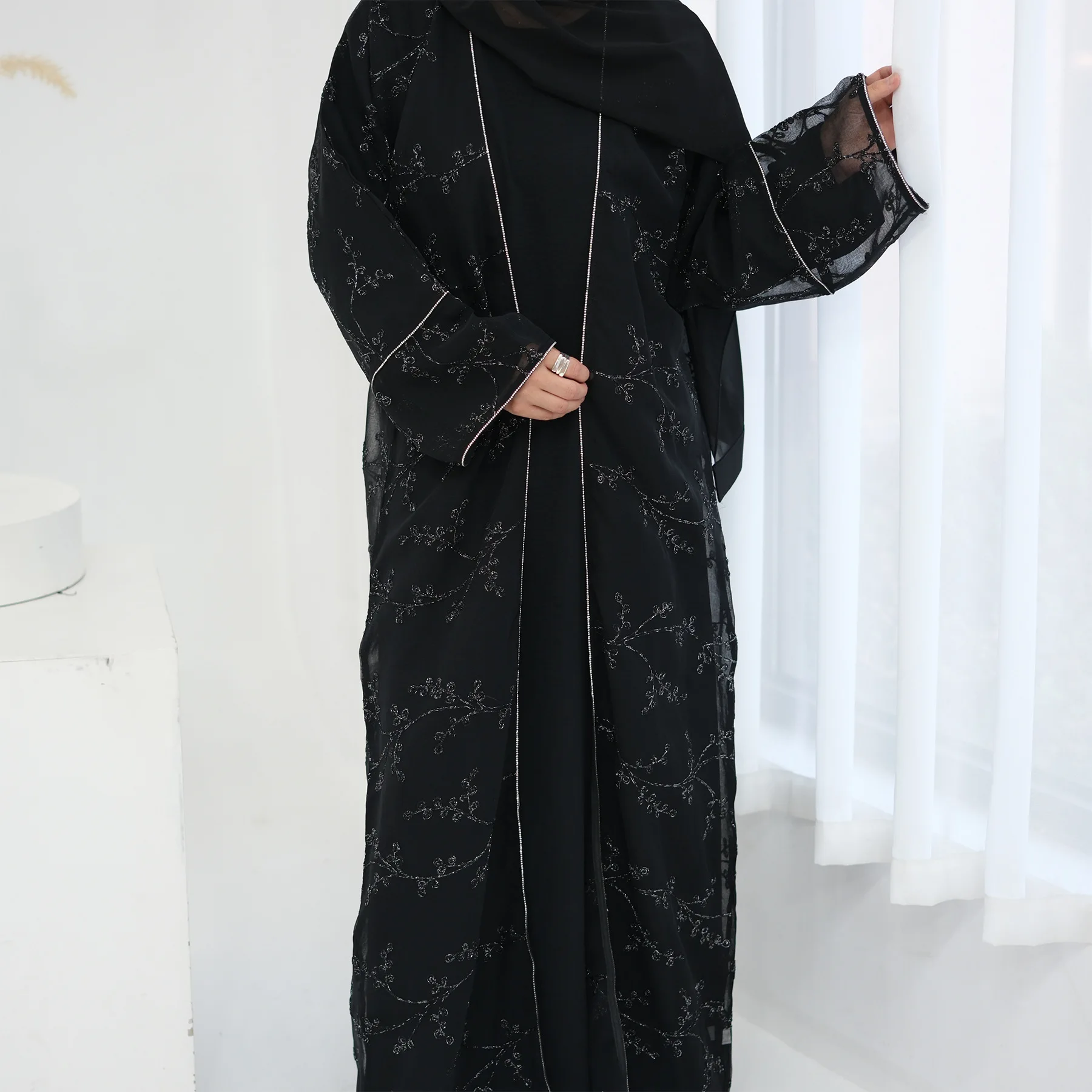 المرأة التطريز كيمونو سترة عيد رمضان فستان مسلم دبي عباية مفتوحة تركيا قفطان كيبيا قفطان ماروكين فام رداء ثوب