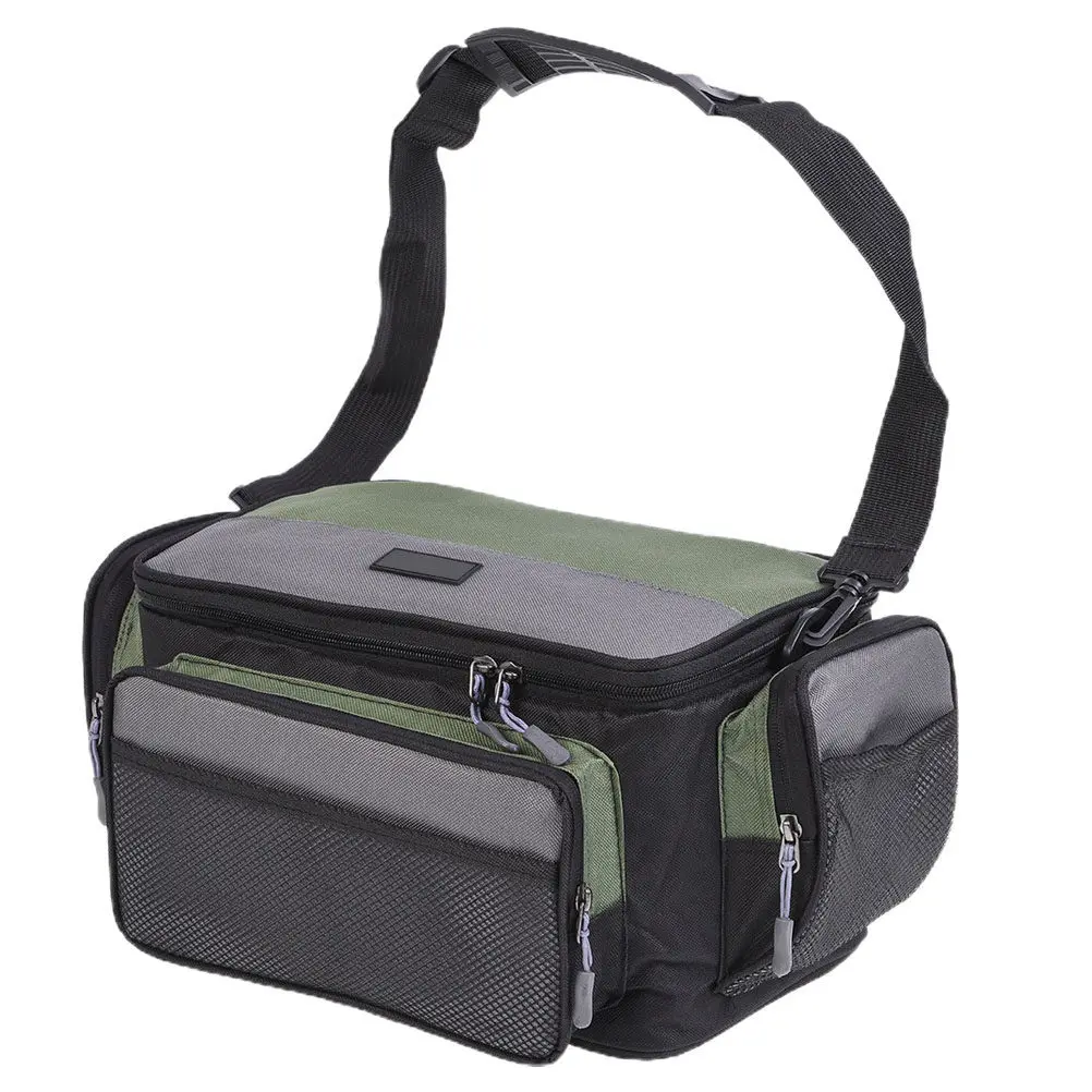 

1Pcs Angling Tackle Case Sturdy Oxford Fabric Fishing Bag Multi Pocket Organizer for Reels Hooks Lures Lines Gear Portable