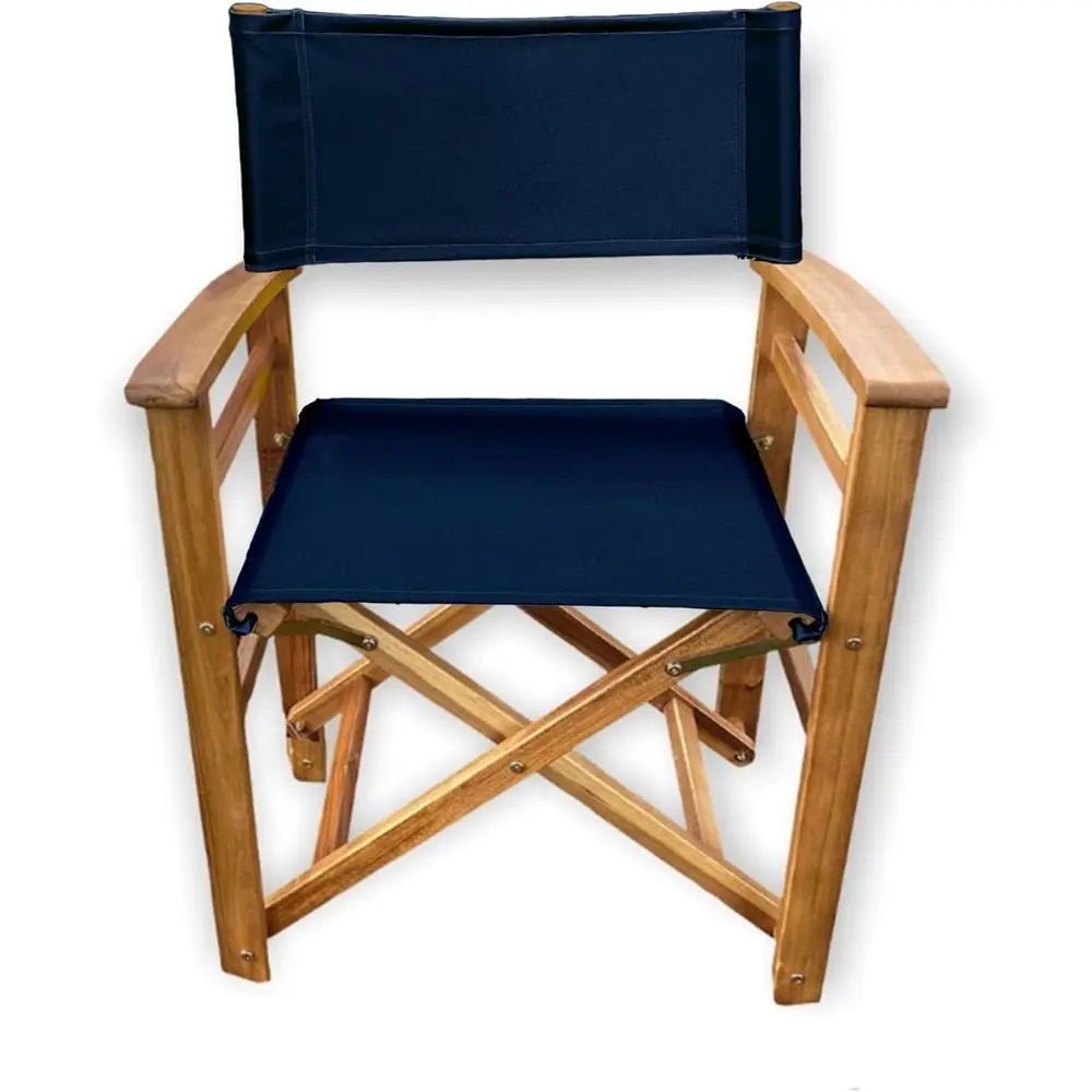 Classic Wooden Folding Director's Chair, 18-Inch Seat, Collapsible & Portable, 23.5 L x 20 W x 33.5 H, Wood Back & Arms with Hea