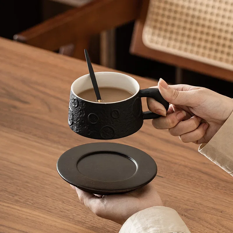 Japanese-style ceramic planet coffee cup, household latte-just cup and stinging set, Breakfast Milk Cup