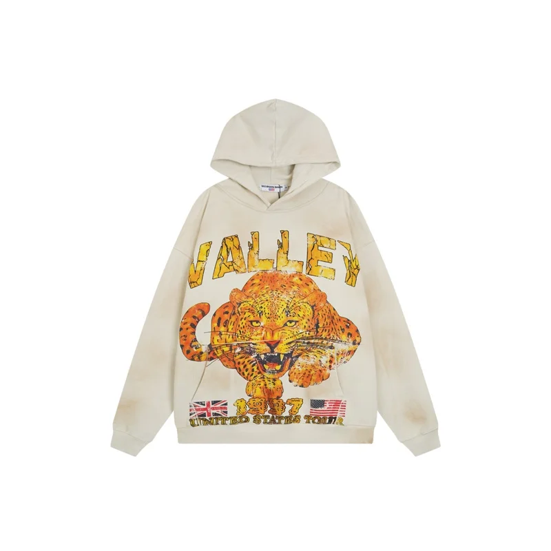 

Valley Европейская и американская модная абрикосовая толстовка с буквами