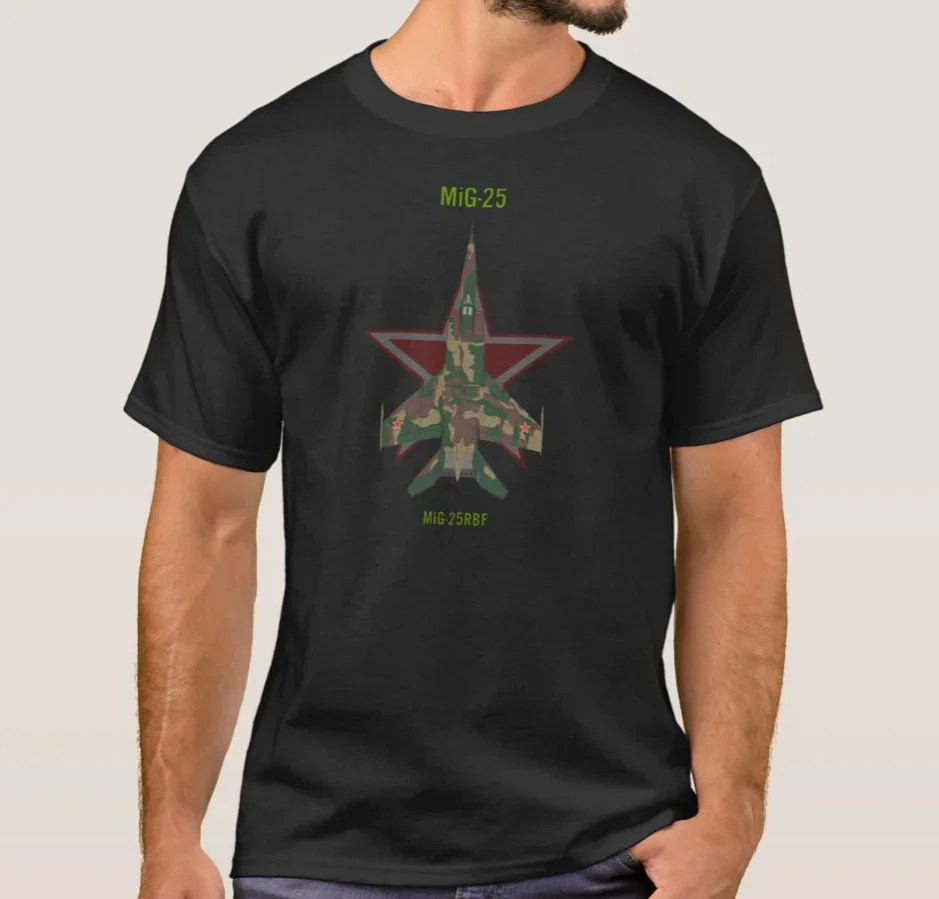 Soviet Air Force MiG-25RBF Reconnaissance Plane T-Shirt. Summer Cotton Short Sleeve O-Neck Mens T Shirt New S-3XL