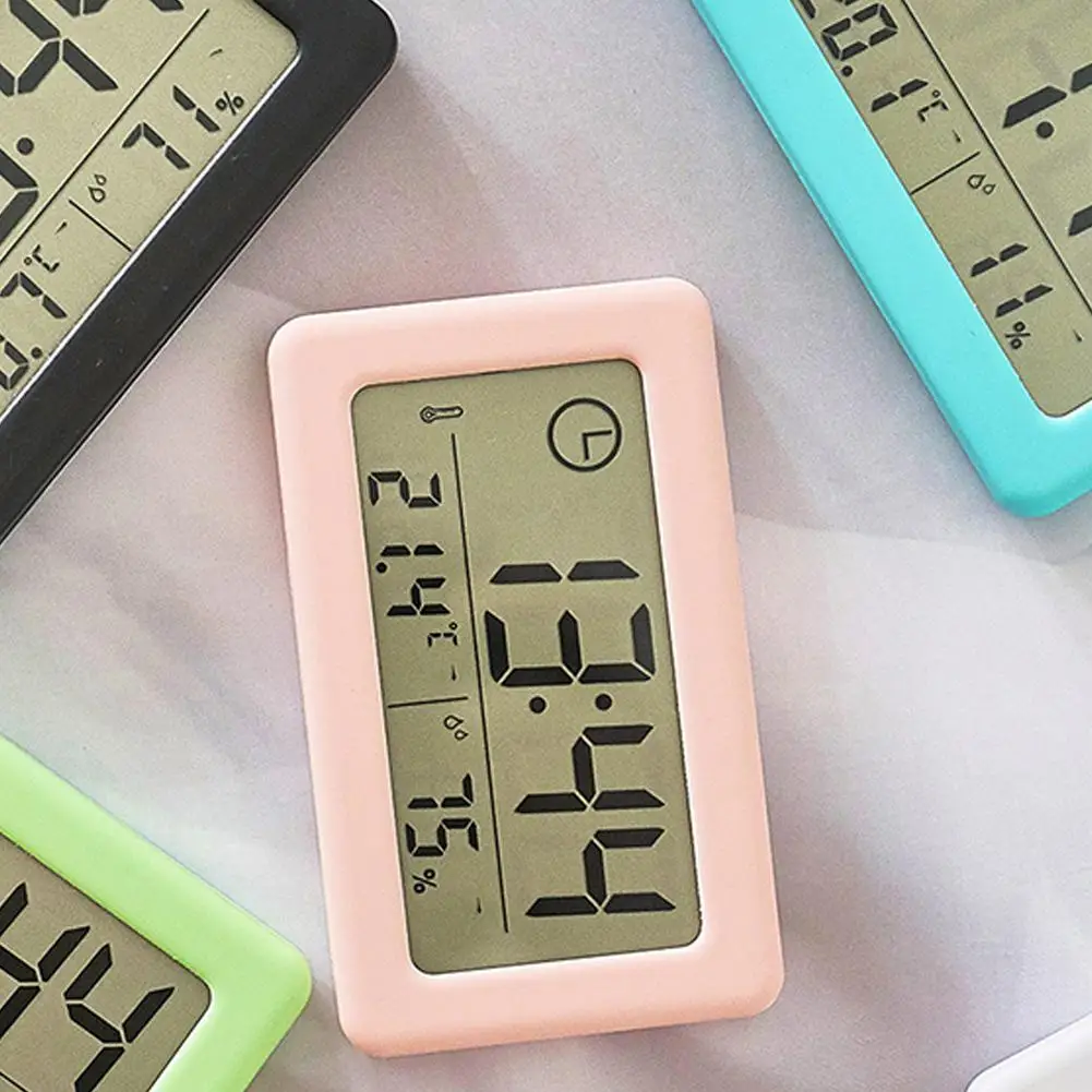 Digital Clock Thermometer Hygrometer Meter LED Indoor Electronic Humidity Monitor Clock Desktop Table Clocks For Home S5Z7