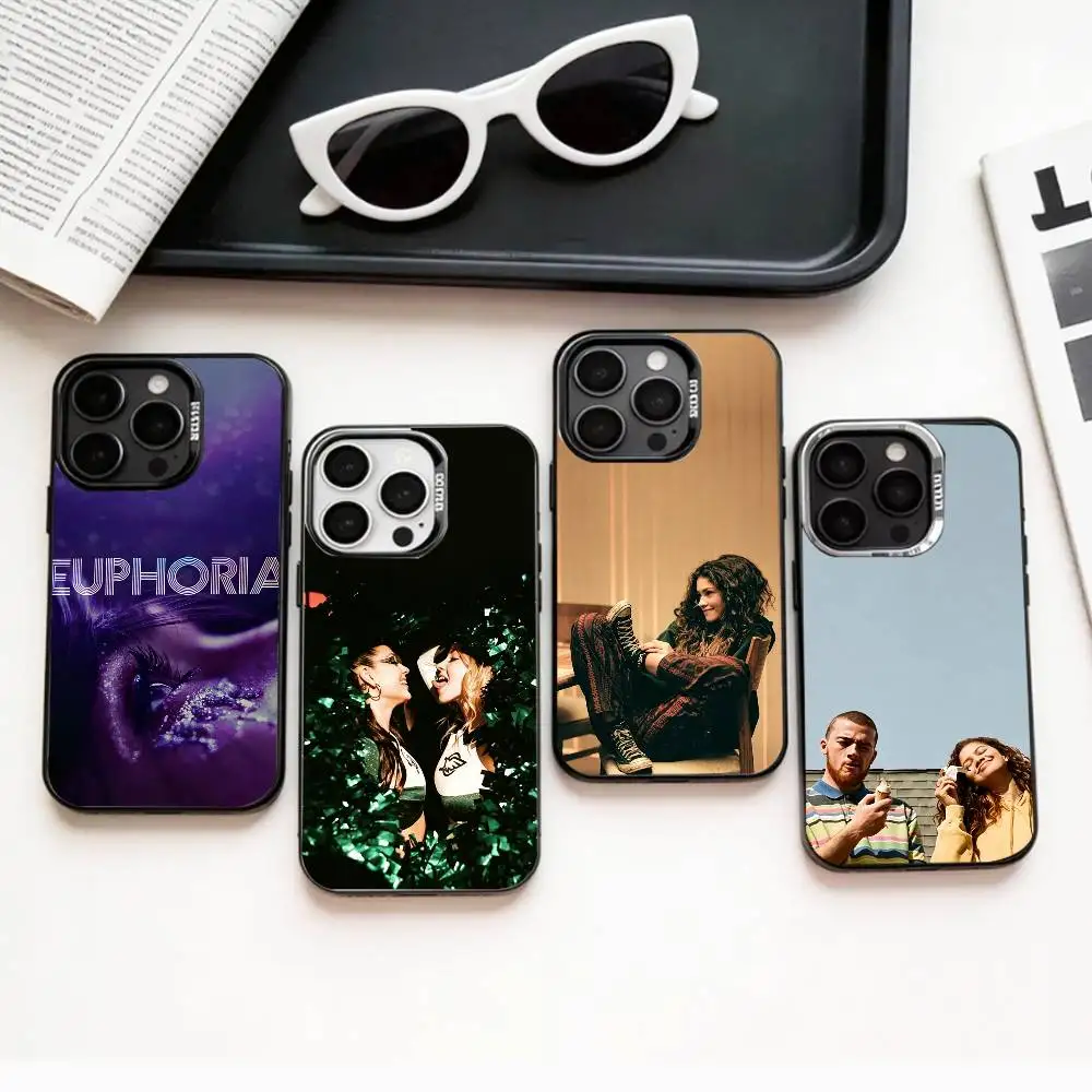 Coque de téléphone COOL E-Euphoria Season pour iPhone 17, 16, 15, 14, 13, 12, 11 Plus, Pro Max, avec revêtement intérieur argenté coloré