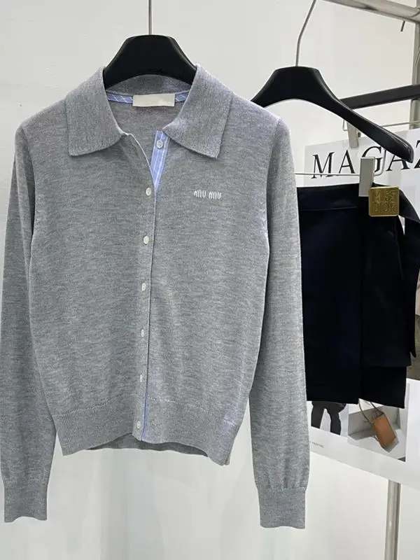

Knitted Woolen Cardigan Winter New Sle Pure Color Button Faion Simple Women's Top Collar Long Sve Regular Fit