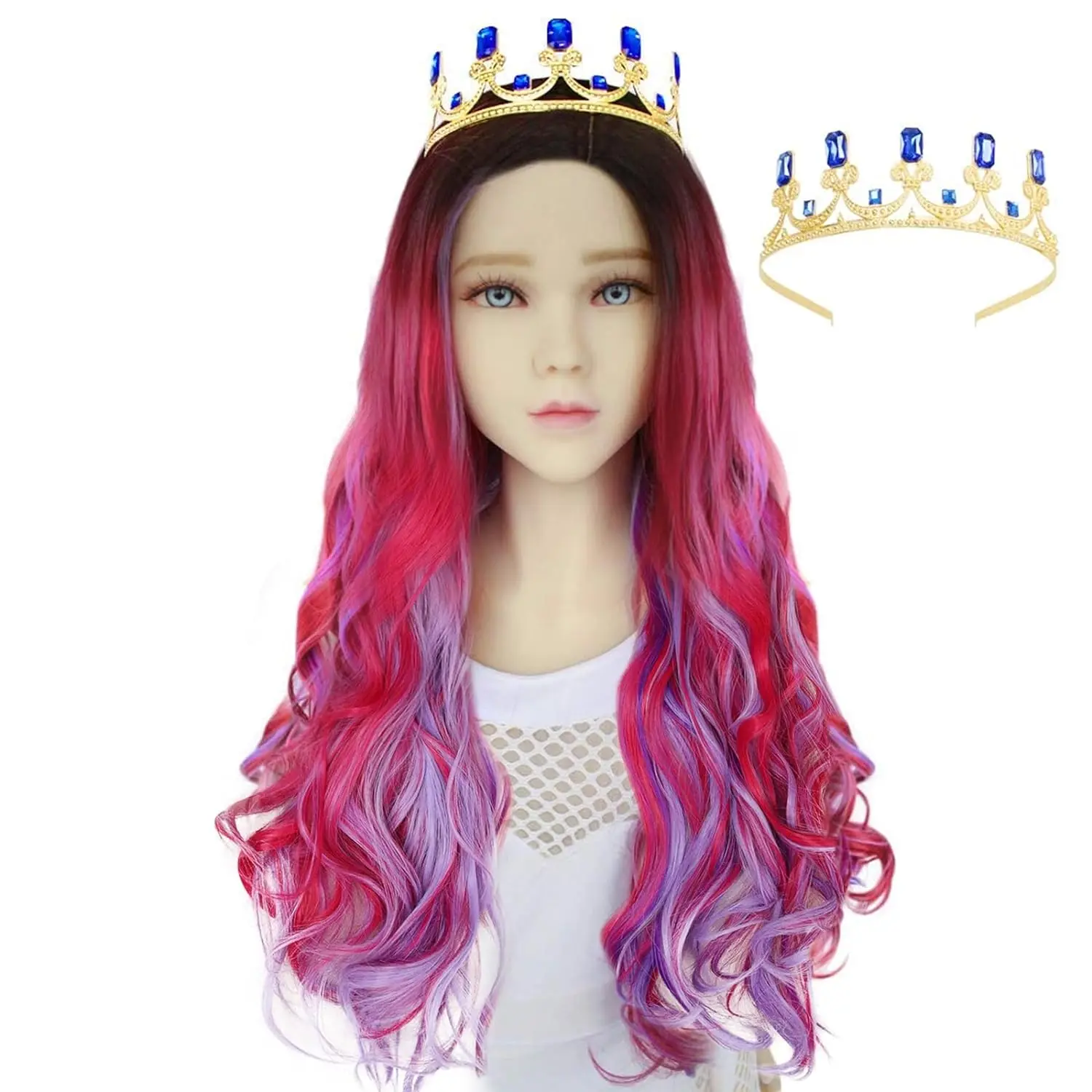 Movie Descendants 3 Evie Anime Cosplay Wig Halloween Carnival Party Cosplay Costume For Women Girl Gift Mal Audrey COS Costumes