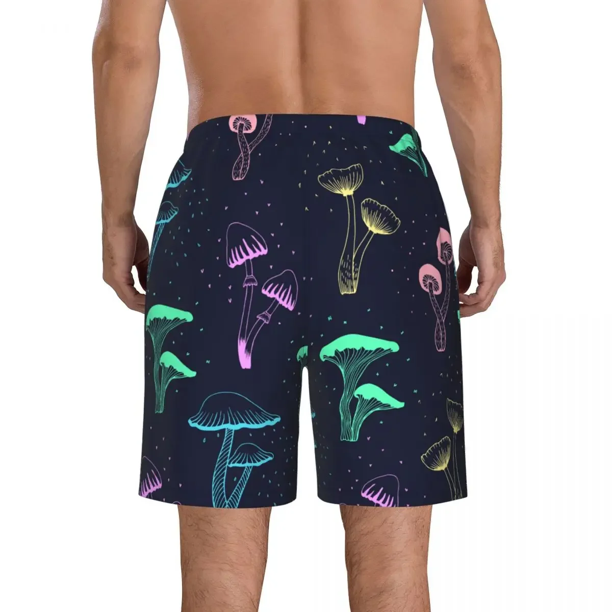 Mens Swimwear Swim Short Trunk Neon Mushrooms Beach Board Shorts Swimming Surffing shorts