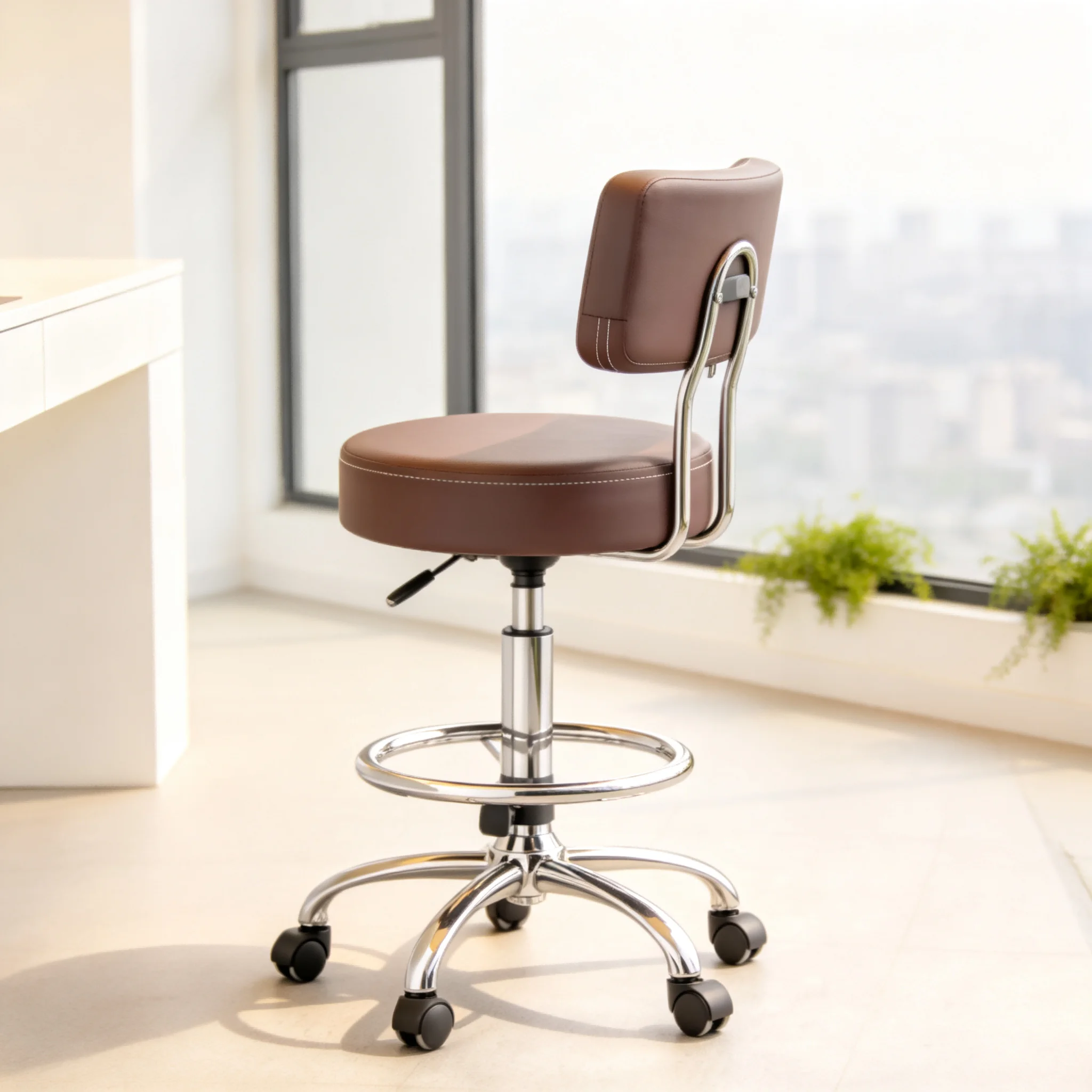 AOLIVIYA Lift Swivel Caster Backrest Wholesale Stylist Salon Barber Chair Beauty Manicurist Nail Chair Pro Hairdressing Stool