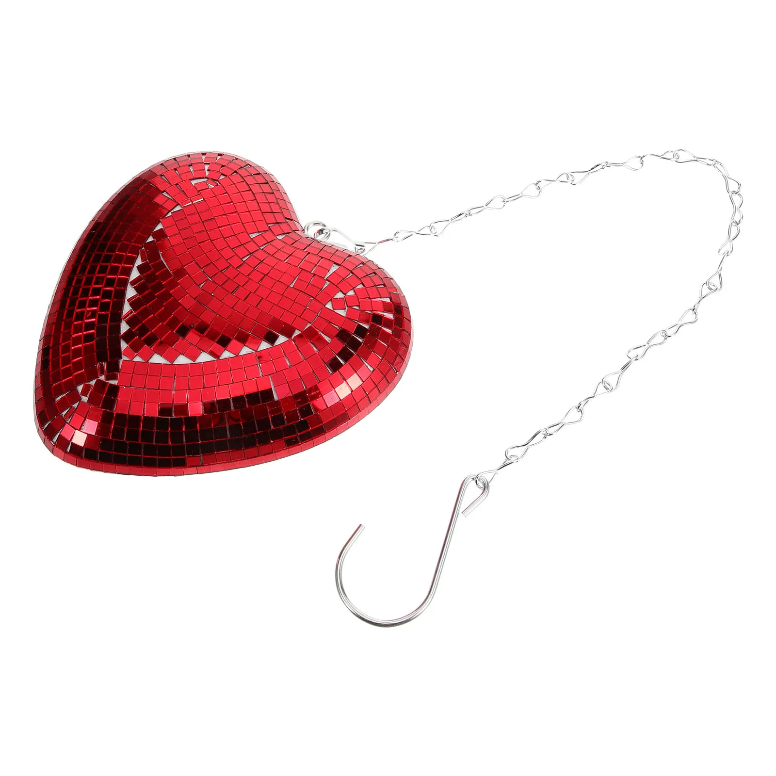 

Heart Shaped Decorations Red Disco Mirror Balls Reflective Disco Ball Pendant Valentine Party Hanging Ornament Mirror