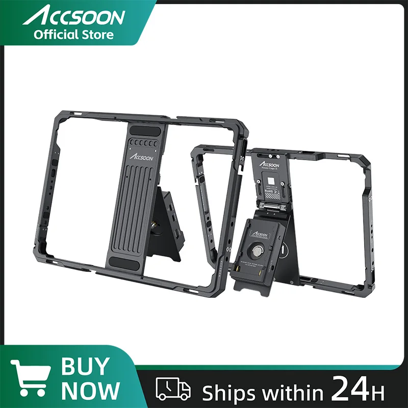 Accsoon IOS ipad Monitor Cage Ⅱ with NPF Battery Plate Adapter 10-12.9inch Compatible Protective Expandable Case Use with SeeMo