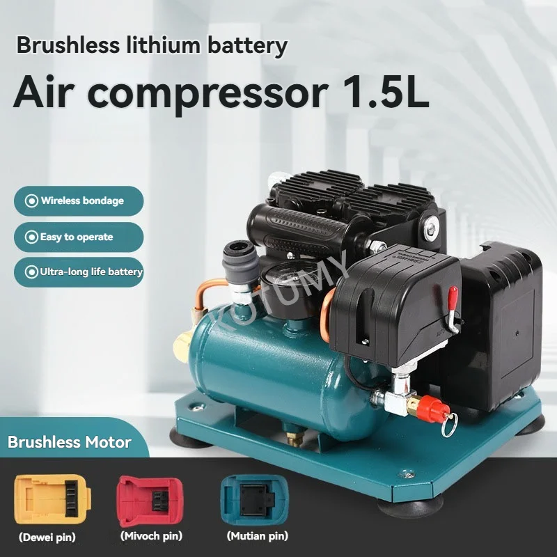 Bomba de Aire con Batería de Litio, Bomba de Neumáticos Eléctrica Multifunción de Alta Presión, Compresor de Aire Silencioso sin Aceite para Automóvil, Inflador de Automóvil