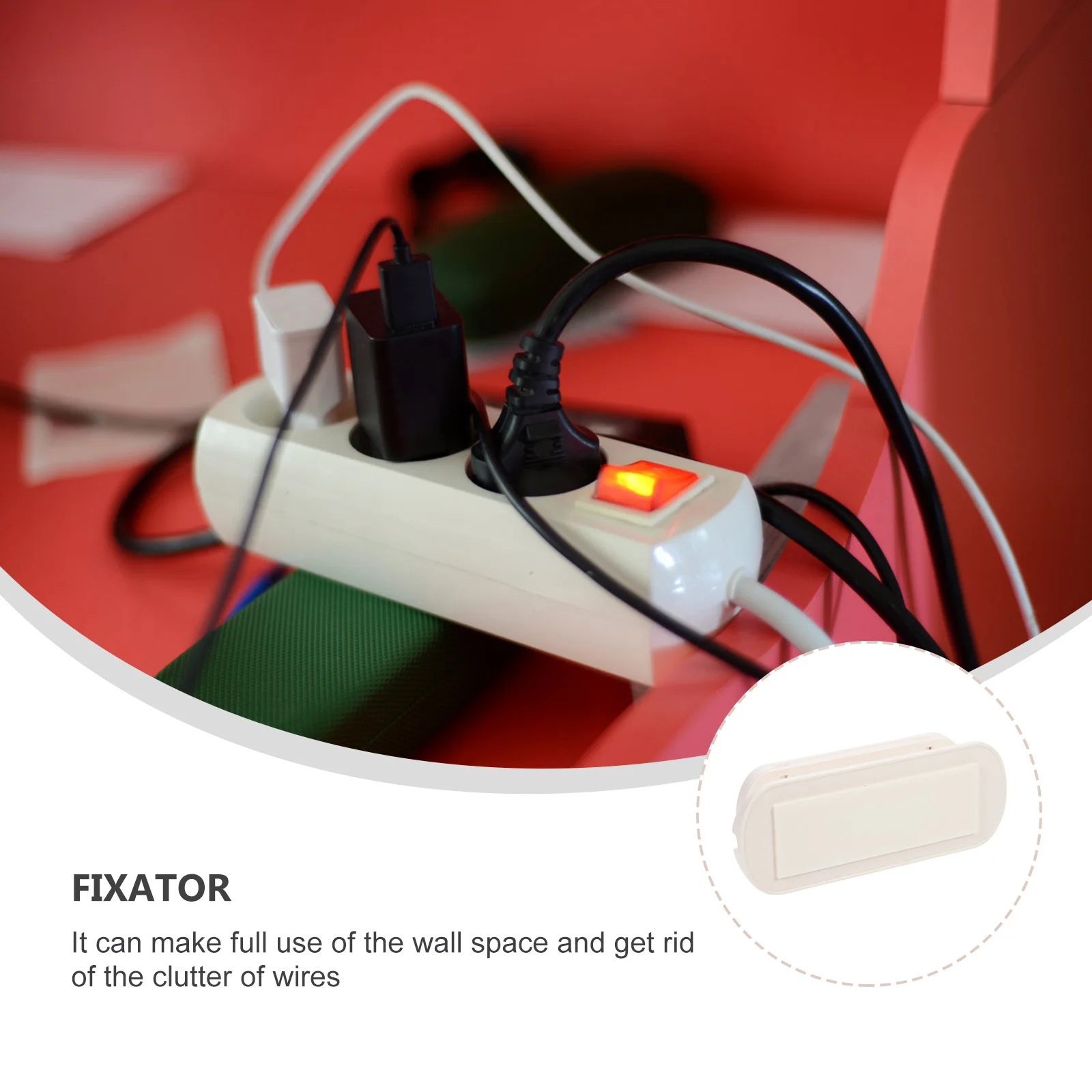 رف قطاع الطاقة المعلق، حامل قطاع الطاقة الحر، مادة ABS الممتازة، دعم ثابت، تفاصيل دقيقة تحت مقبس المكتب #3