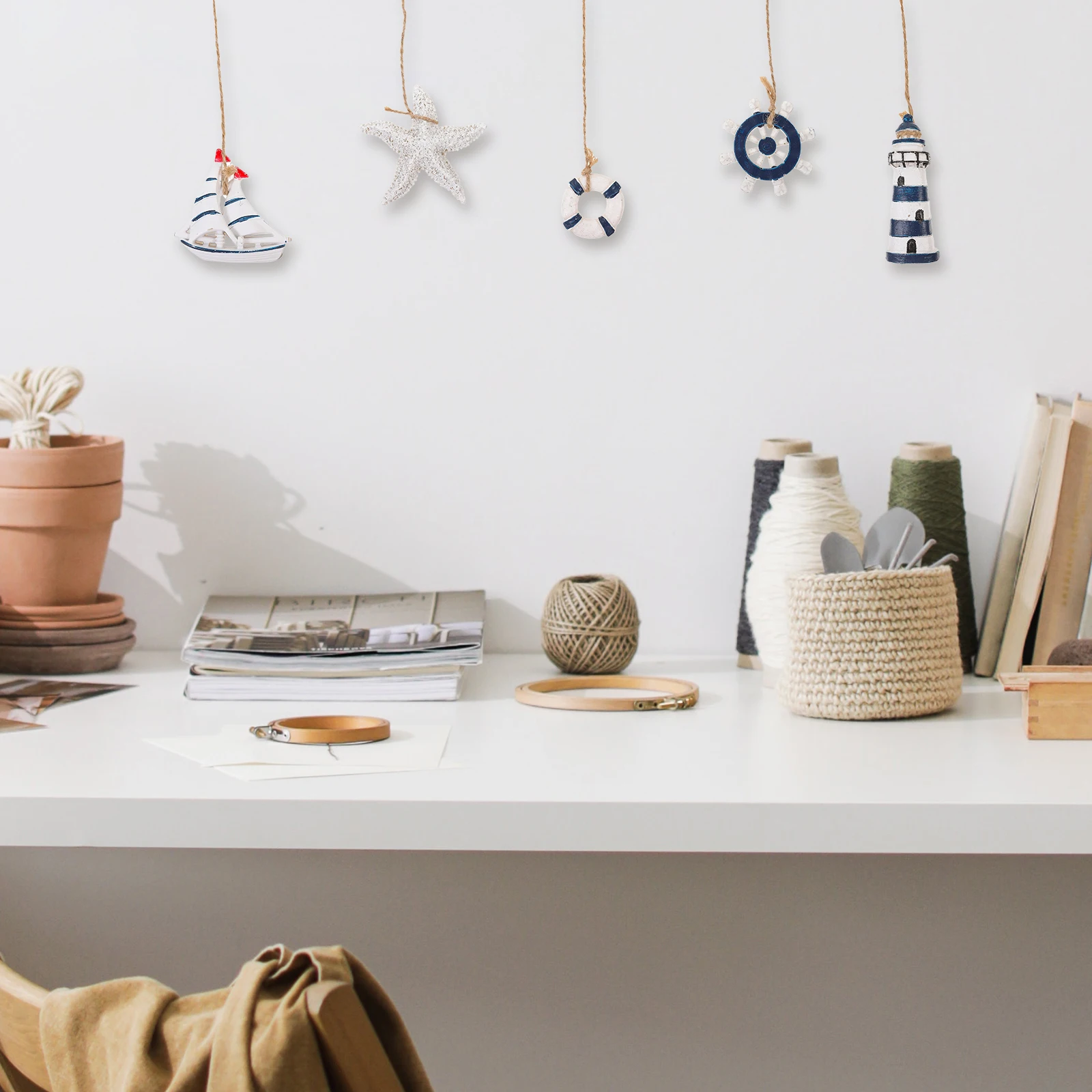 

Decorative Pendants Christmas Nautical Bathroom Blue Rustic Fish Ornament Decoration