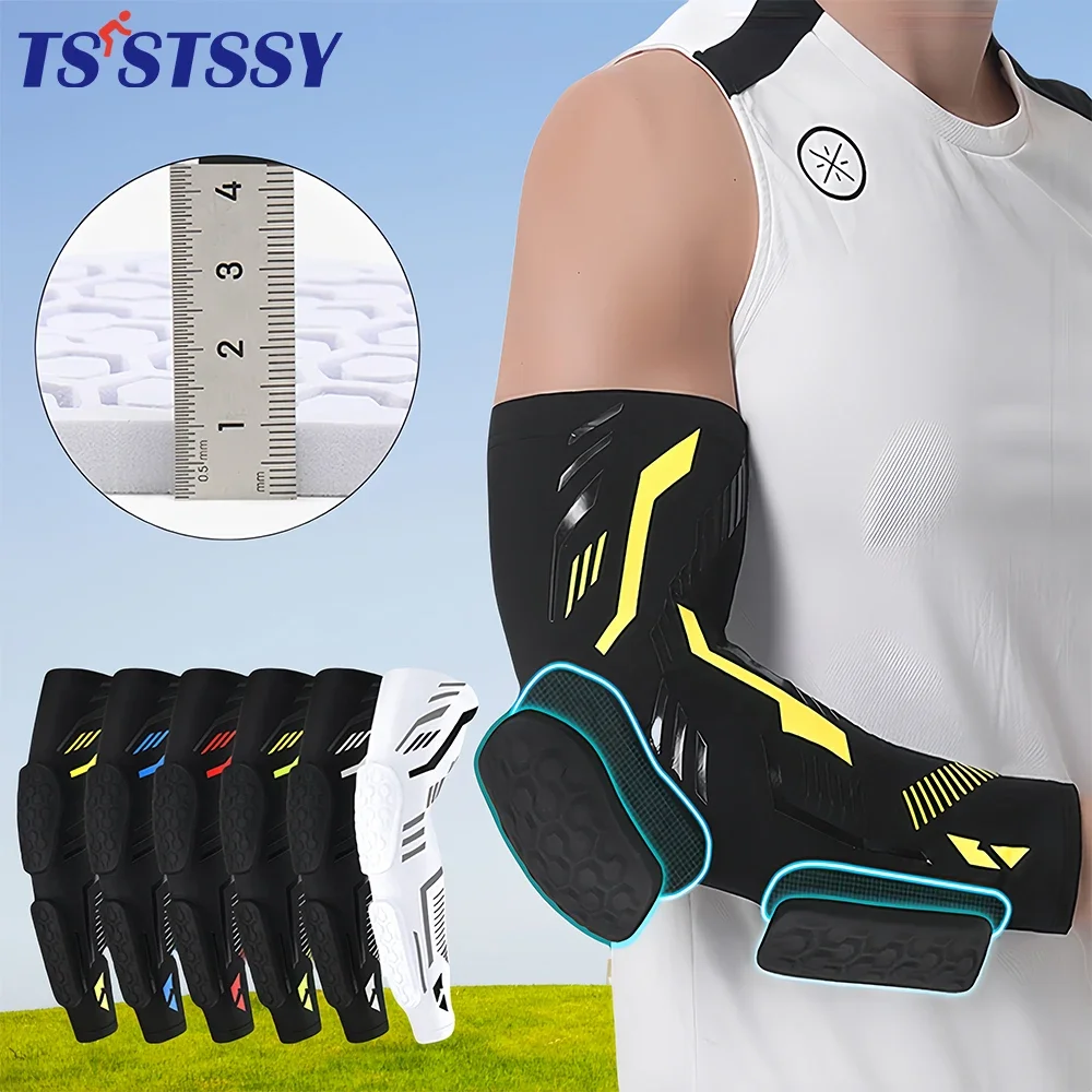 

Honeycomb Anti-Collision Elbow Pads Sports Basketball Arm Brace Guard Anti-Slip Training Elbow Protector Sleeve Padded Men Women