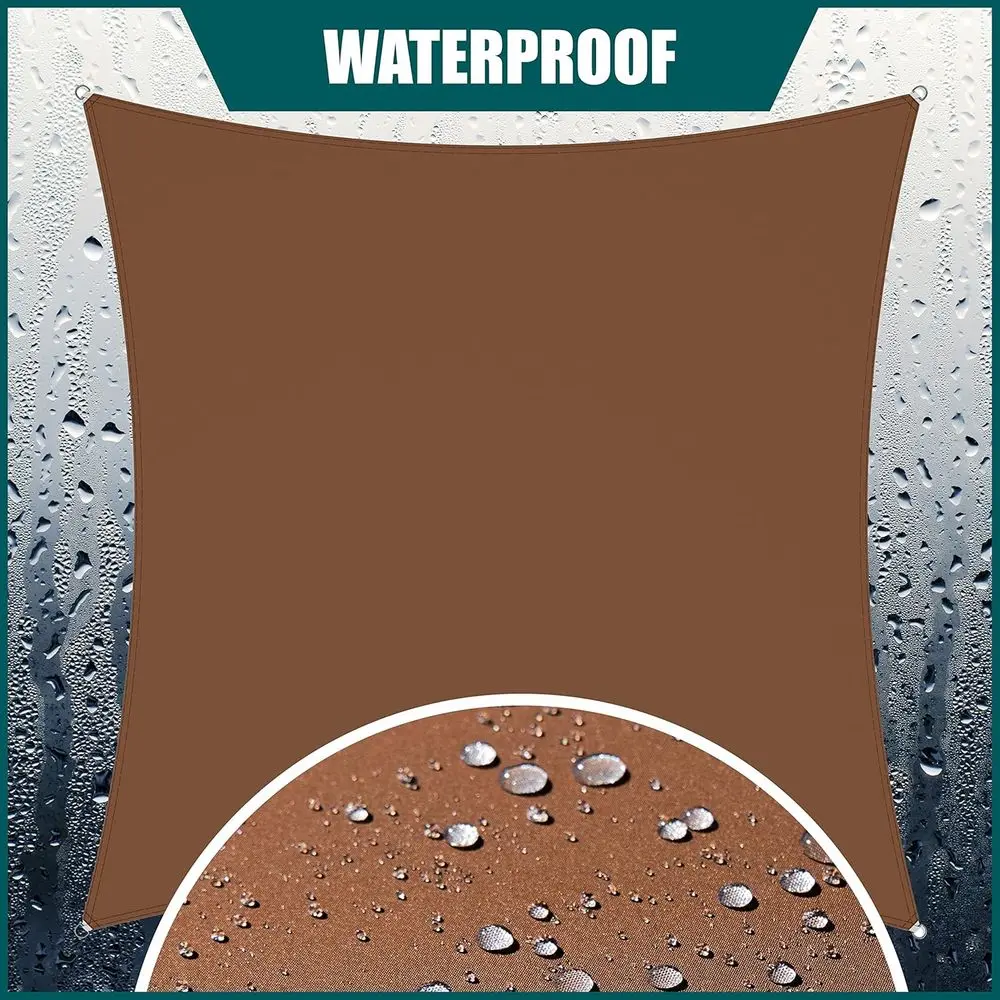 Brown 7x10 Waterproof Sun Shade Sail for Outdoor Patio, Garden, Carport with 95% UV Blockage and Customizable Awning